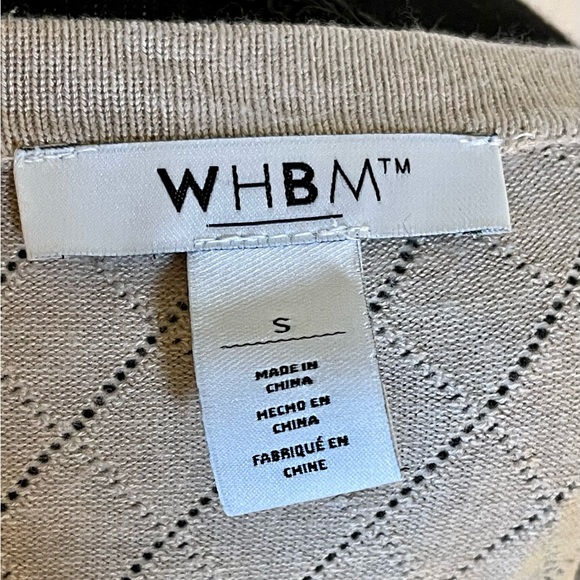 WHBM 3/4 Sleeve Beige Cardigan Sweater w/ Silver Buttons - Size S - Picture 6 of 7
